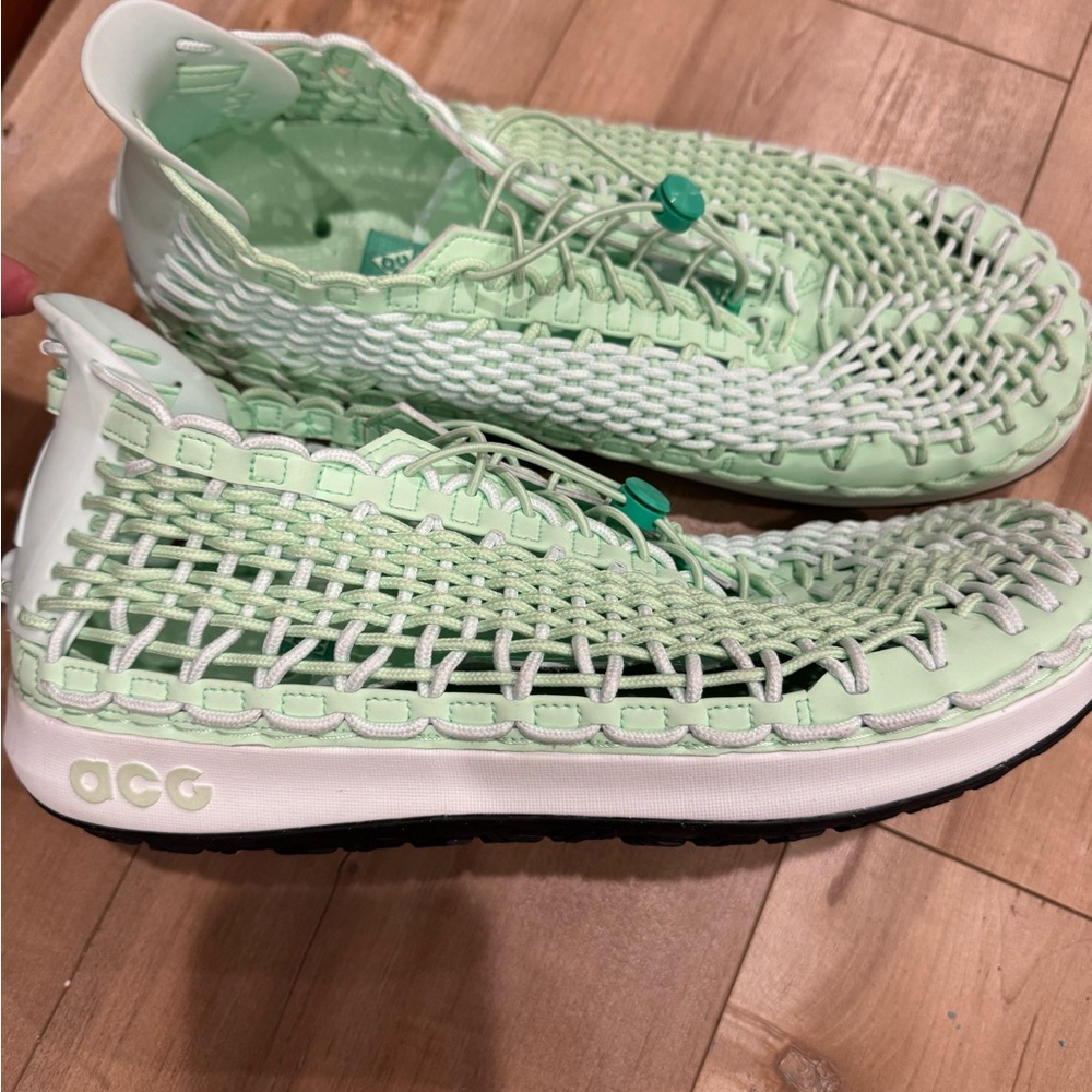 🔥 NEW Nike ACG Watercat+ Men's 14 Vapor Green White knit shoes FN5202 300 water